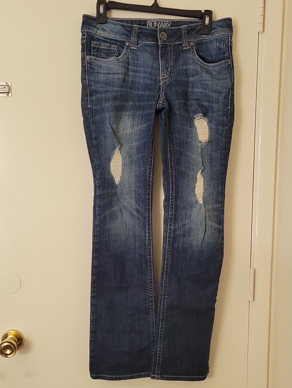 Distressed Dark Blue Women’s Bootcut Jeans